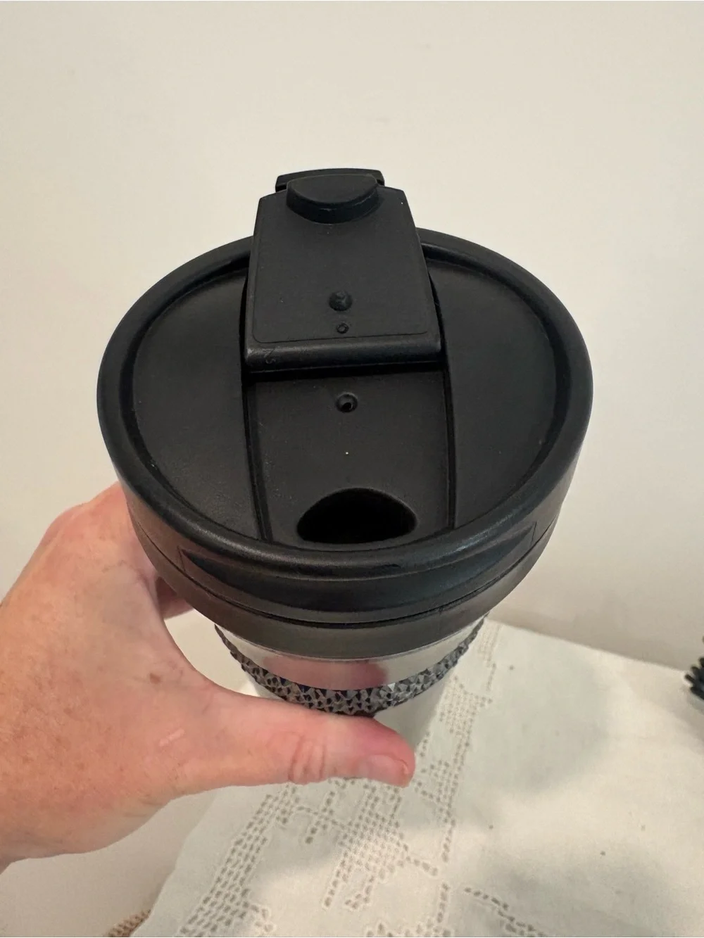 Starbucks Rare Swarovski Crystal Band Black Tumbler Travel Mug Twist Lid 16 oz